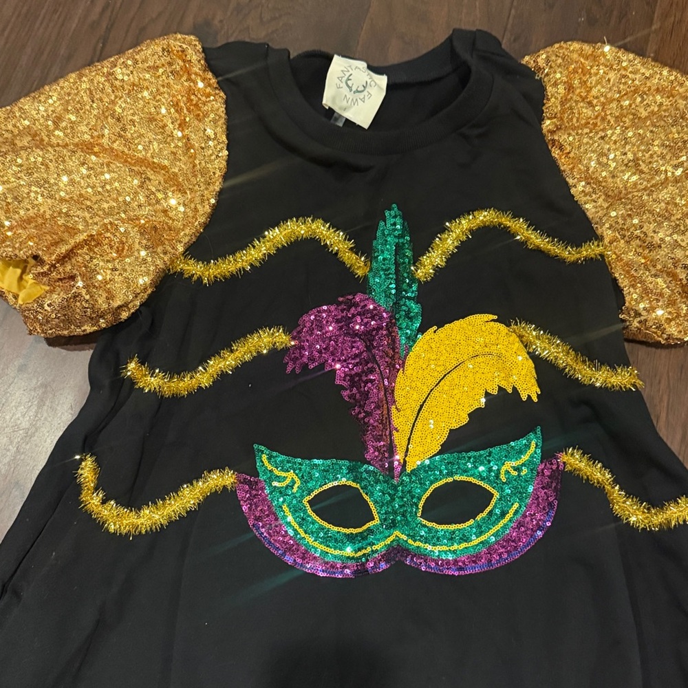 Mardi Gras Dress with Mask Design small - Picture 2 of 3